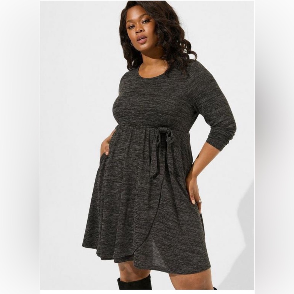 Torrid At The Knee Hacci Faux Wrap Dress
